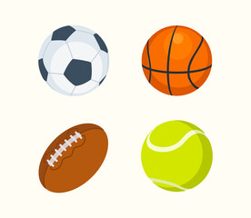 Obraz premium Sport balls emoji vector illustration set. Sport balls icon set