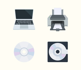 Technology emoji vector illustration set. Technology icon set