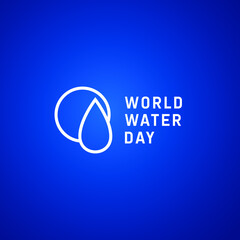 World Water Day Concept Element. Minimal Vector Logo For Water Day .
