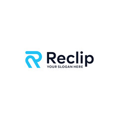 minimalist lettermark initial R Reclip Logo design