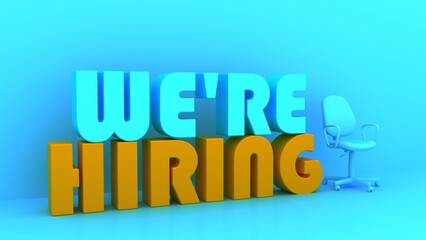 We are hiring job opportunity message. 4K Ultra Hd, 3D Rendering