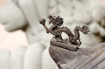 Chinese dragon on a lamp at Chinatown in Yokohama, Japan
