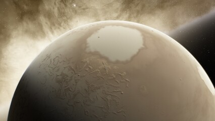 Naklejka premium planet suitable for colonization, earth-like planet in far space, planets background 3d render