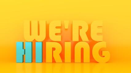 We are hiring job opportunity message. 4K Ultra Hd, 3D Rendering