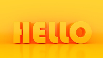 Hello Welcome text. Isolated poster in cartoon design. 3d rendering. © adobedesigner