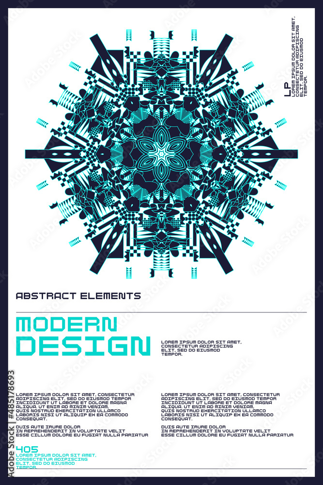 Poster composition with dynamic and geometric shapes. abstract background for design.