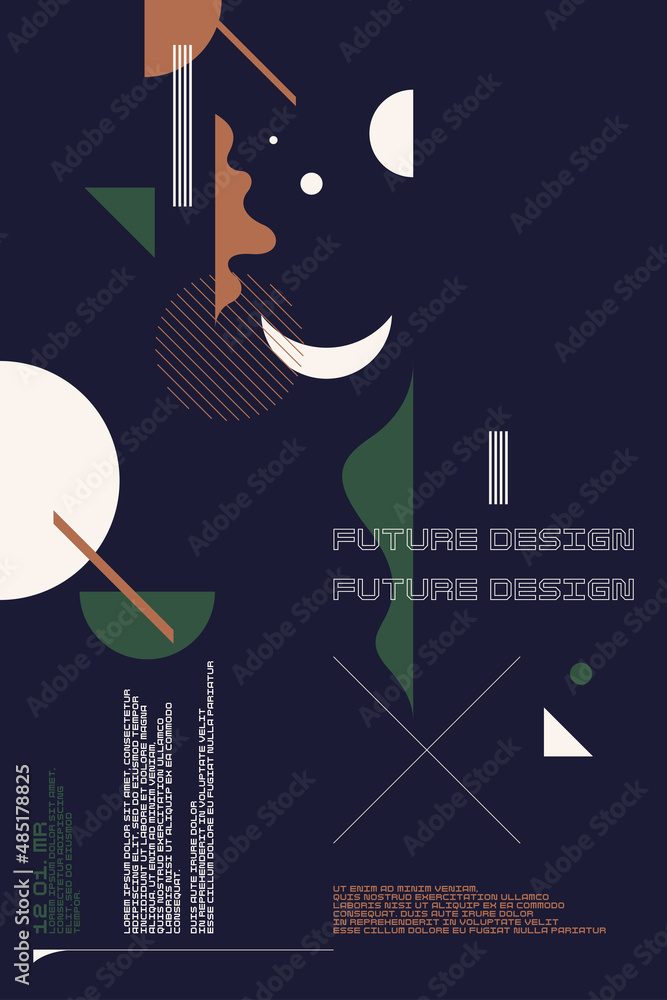 Poster composition with geometric shapes. abstract background for design.