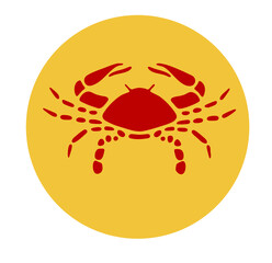 Zodiac sign Cancer.
Flat illustrations,
Vector design.