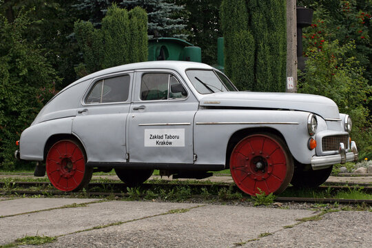 A draisine made of a Warsaw car, The Railway Open-Air Museum in Chabowka (Chab&oacute;wka), Poland