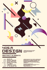 Composition with dynamic and geometric shapes. Abstract background for design.