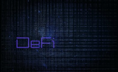 Business finance investment DeFi decentralize blockchain concept, data and number futuristic background