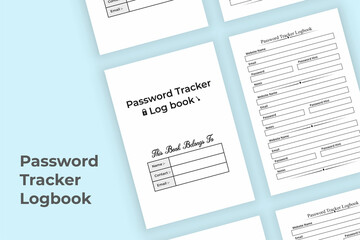 Password tracker notebook KDP interior. Website journal interior. Password journal template KDP interior. Website information and password tracker logbook template. KDP interior log book.