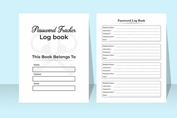 Password tracker and website information journal template. KDP interior log book. Password tracker notebook KDP interior. Website security information tracker journal KDP interior.