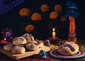 bread of dead, Day of the Dead. Pan de muertos del d&iacute;a de muertos