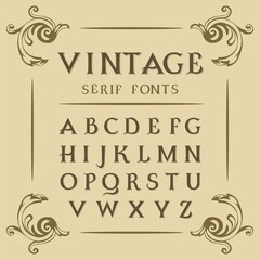 Serif vintage font. Perfect for alcohol labels, logos, shops and more.