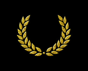 Wheat Grain Frame symbol Golden icon Gold Glitters logo illustration