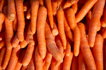 Full Frame Shot Of Carrots At Market Stall