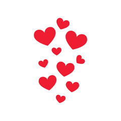 Set of hearts icons. Collection heart. Heart icons. Symbol love. Valentines day. Vector illustration.