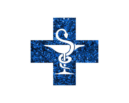 Caduceus Pharmacy Pharmacist symbol Golden icon Gold Glitters logo illustration