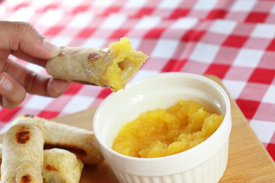 delicious pineapple jam in cheese stick