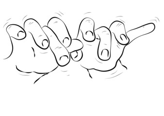 illustration of fingers working on a computer
