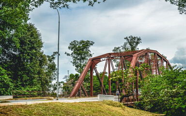 iron bridge in the park