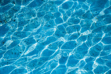 Blue ripped water in swimming the pool