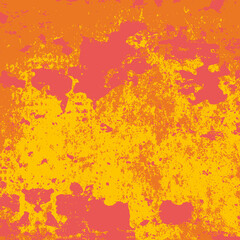 The grunge texture is red and yellow. Abstract color background. Vector template of a scratched colored board