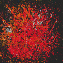 Grunge background is red, brown, orange. Abstract scratched texture. Vector graffiti
