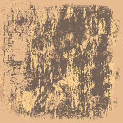 Grunge background is light brown. Abstract scratched texture. Vector graffiti