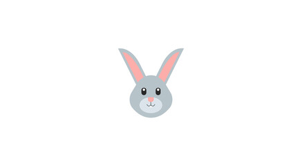 Rabbit face vector emoji. Rabbit Face vector flat icon. Isolated rabbit, easter bunny emoji illustration