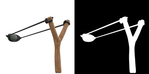 3D rendering illustration of a slingshot