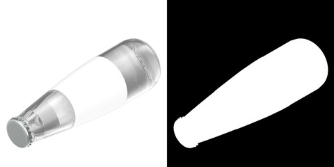 3D rendering illustration of a small aperitif bottle