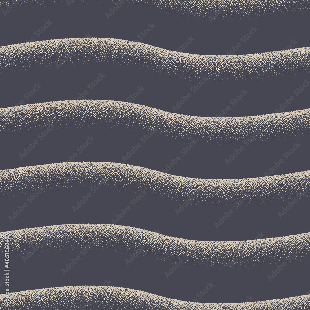 Poster smooth wavy lines vector seamless pattern grey abstract background. liquid wave line frequency signa