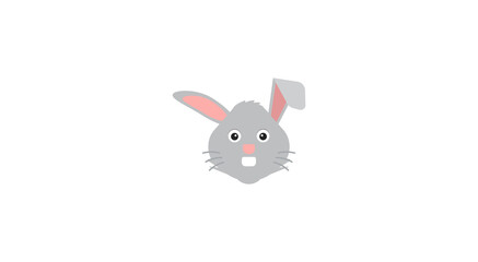 Rabbit face vector emoji. Rabbit Face vector flat icon. Isolated rabbit, easter bunny emoji illustration