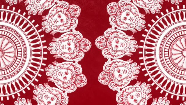 Decorative vintage antique floral baroque ornament, luxury renaissance retro victorian elegant motif, royal damask background with curve shapes and rococo acanthus, animated ornate 3d illustration