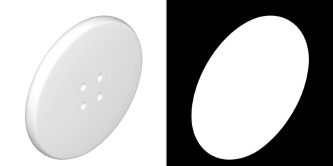 3D rendering illustration of a small button