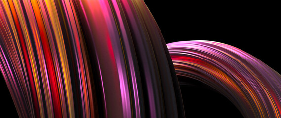 Abstract Swirl Colorful Background - 3D Illustration	
