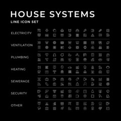 Set line icons of house systems