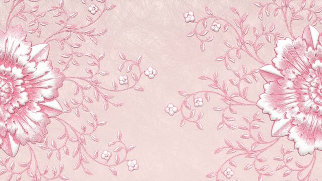 Decorative vintage antique floral baroque ornament, luxury renaissance retro victorian elegant motif, royal damask background with curve shapes and rococo acanthus, animated ornate 3d illustration