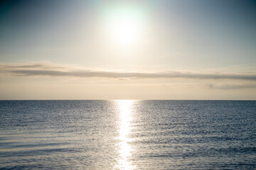 sunset and sunrise over the sea