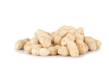 peanuts pile single  isolated  on white background