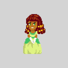 Woman pixel character in art style