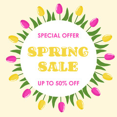 Spring Sale Bright Banner Template