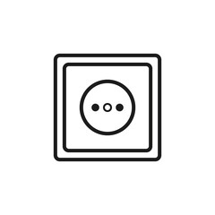 Power socket icon. Electrical outlet. Vector. Line style.