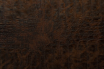 brown artificial leather with waves and folds on PVC base