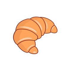 Croissant isolated on white background. Beautiful croissant, vector illustration