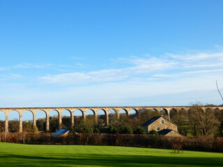 Crimple valley viaduct view, winter 2021, Harrogate, North Yorkshire, UK