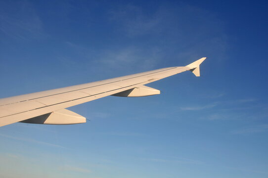 Airplane's wing during flight
