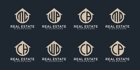 real estate with monogram logo design